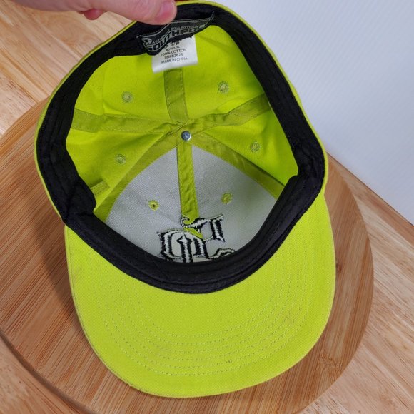 South Pole Flexfit Bright Yellow Baseball Hat Black Embroider Logo Youth 6.75 - Picture 6 of 8